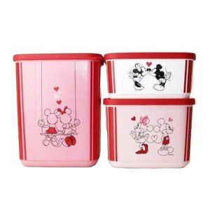 Tupperware Disney Mickey And Minnie Mouse Love Fridge Canister Set Valentines